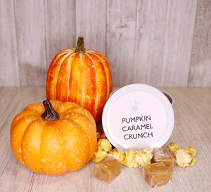 Pumpkin Caramel crunch soy candle 8 oz white tin